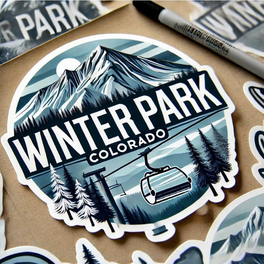 Vinyl sticker: Winter Park Colorado Ski Lift Laptop Wall Car Window Bumper Sticker Decal Waterproof Auto Truck Water Bottle (6)
