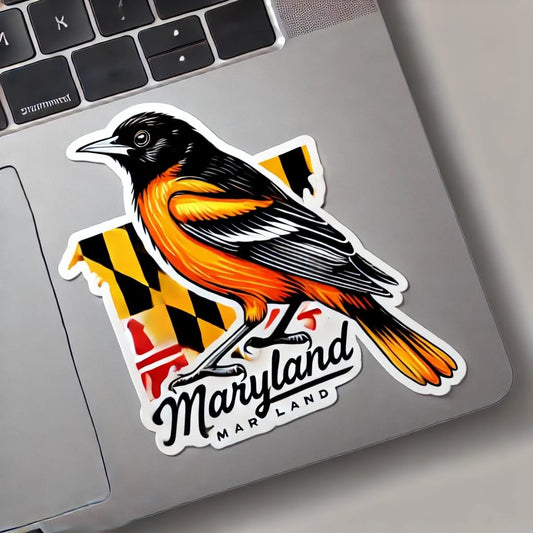 Vinyl sticker: Baltimore Oriole Wall Car Window Bumper Sticker Laptop Decal Truck Waterproof Auto Water Bottle Maryland Bird