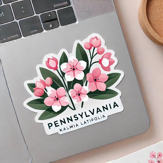 Vinyl sticker: Mountain Laurel Pennsylvania Cute Flower Laptop Wall Car Window Bumper Sticker Decal Truck Waterproof Auto Water Bottle