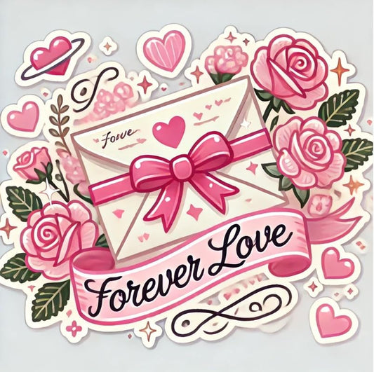 Vinyl sticker: Forever Love Letter Sticker for Laptop, Wall, Car, Window, Bumper, Decal, Truck, Waterproof, Auto, Water Bottle