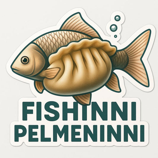 Vinyl sticker: Laptop Wall Car Window Bumper Sticker Decal Truck Waterproof Auto Water Bottle Fishinni Pelmeninni Dumpling Fish Hybrid Funny Underwater Meme Vinyl Art