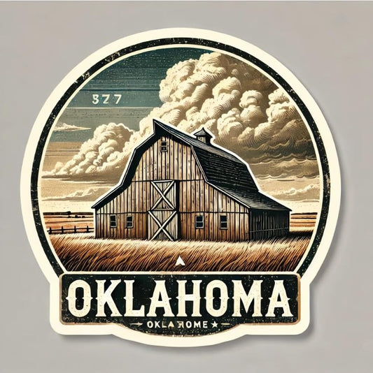 Vinyl sticker: Oklahoma Weathered Barn Laptop Wall Car Window Bumper Sticker Decal Truck Waterproof Auto Water Bottle