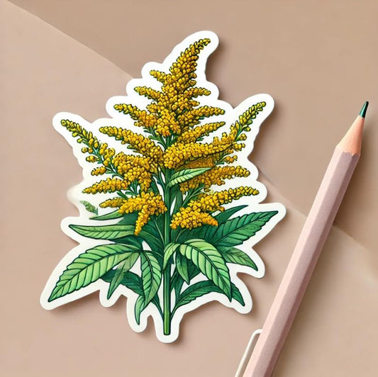 Vinyl sticker: Giant Goldenrod Nebraska State Symbol Laptop Wall Car Window Bumper Sticker Decal Truck Waterproof Auto Water Bottle