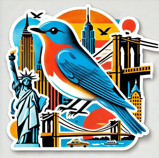 Vinyl sticker: Eastern Bluebird Statue of Liberty Sticker – Laptop Wall Car Window Bumper Decal Truck Waterproof Auto Water Bottle (4)
