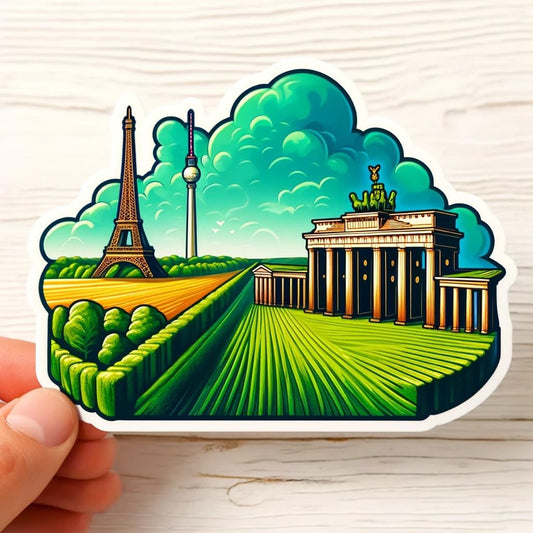 Vinyl sticker: France-Germany Border Sticker for Laptop, Wall, Car, Window, Bumper, Truck, Waterproof, Auto, Water Bottle, and More (4)