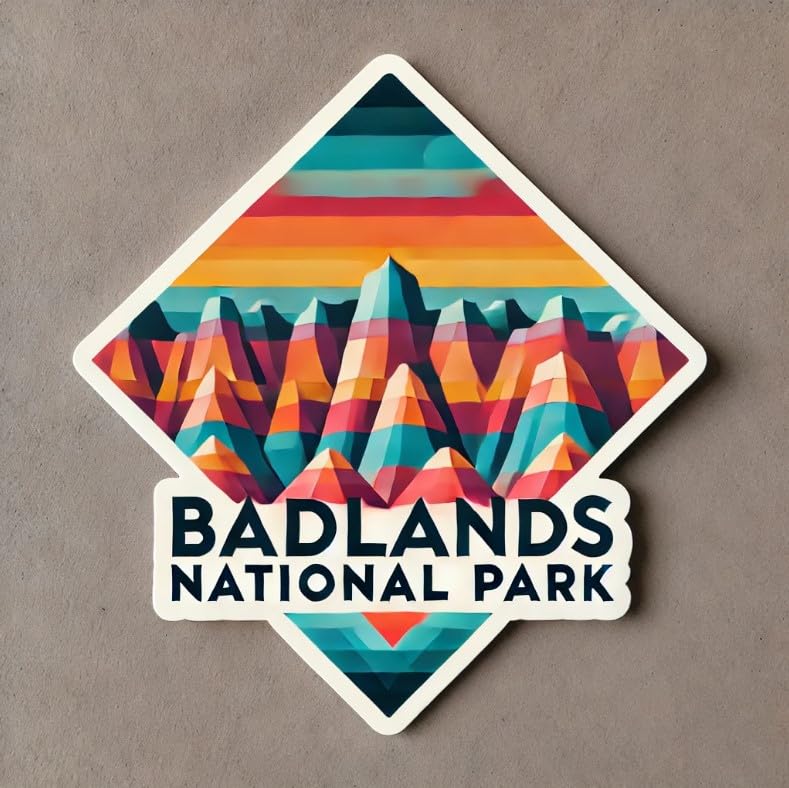 Vinyl sticker: Badlands National Park Sticker - Geometric Pattern Decal for Laptop, Wall, Car, Window, Bumper, Truck, Waterproof Vinyl for Water Bottle and Auto (6)