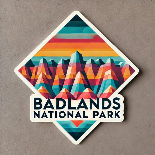 Vinyl sticker: Badlands National Park Sticker - Geometric Pattern Decal for Laptop, Wall, Car, Window, Bumper, Truck, Waterproof Vinyl for Water Bottle and Auto (6)