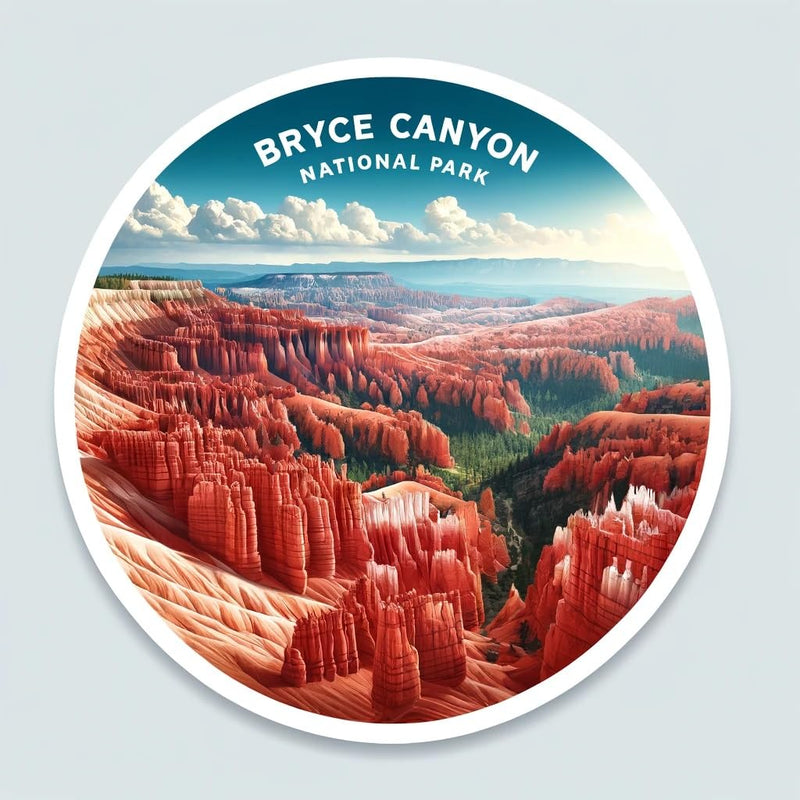 Bryce Canyon National Park Scenic Sticker for Laptop, Wall, Car, Window, Bumper, Waterproof Decal for Truck, Auto, Water Bottle