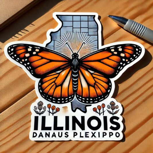 Vinyl sticker: Monarch Butterfly Vinyl Sticker - Waterproof Decal for Laptop, Wall, Car, Window, Bumper, Truck, Auto, Water Bottle