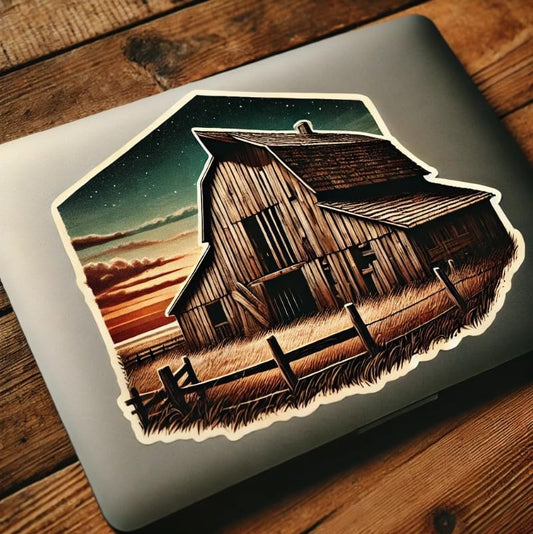 Vinyl sticker: Oklahoma Abandoned Barn Laptop Wall Car Window Bumper Sticker Decal Truck Waterproof Auto Water Bottle