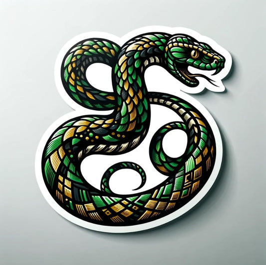 Vinyl sticker: Bold Black Snake Decal for Laptop, Wall, Car, Window, Bumper, Sticker, Waterproof Truck, Auto, Water Bottle