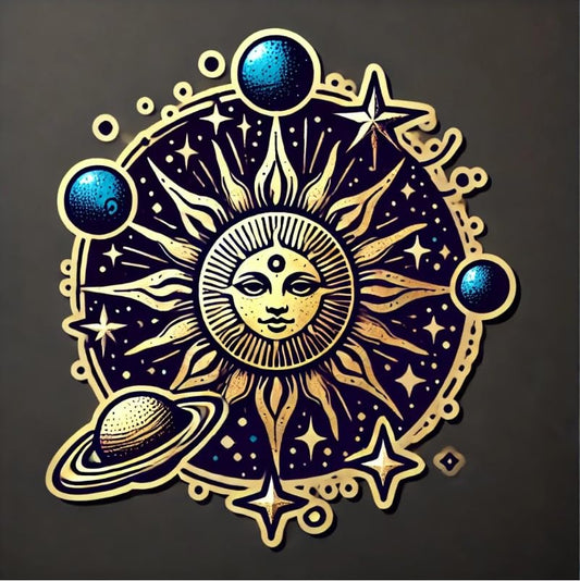 Vinyl sticker: Cosmic Sun Sticker Decal for Car, Laptop, Window, Wall, Bumper, Waterproof Vinyl Auto Decor