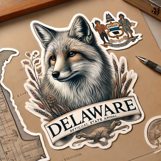 Vinyl sticker: Majestic Gray Fox Delaware Noble Laptop Wall Car Window Bumper Sticker Decal Truck Waterproof Auto Water Bottle (6)