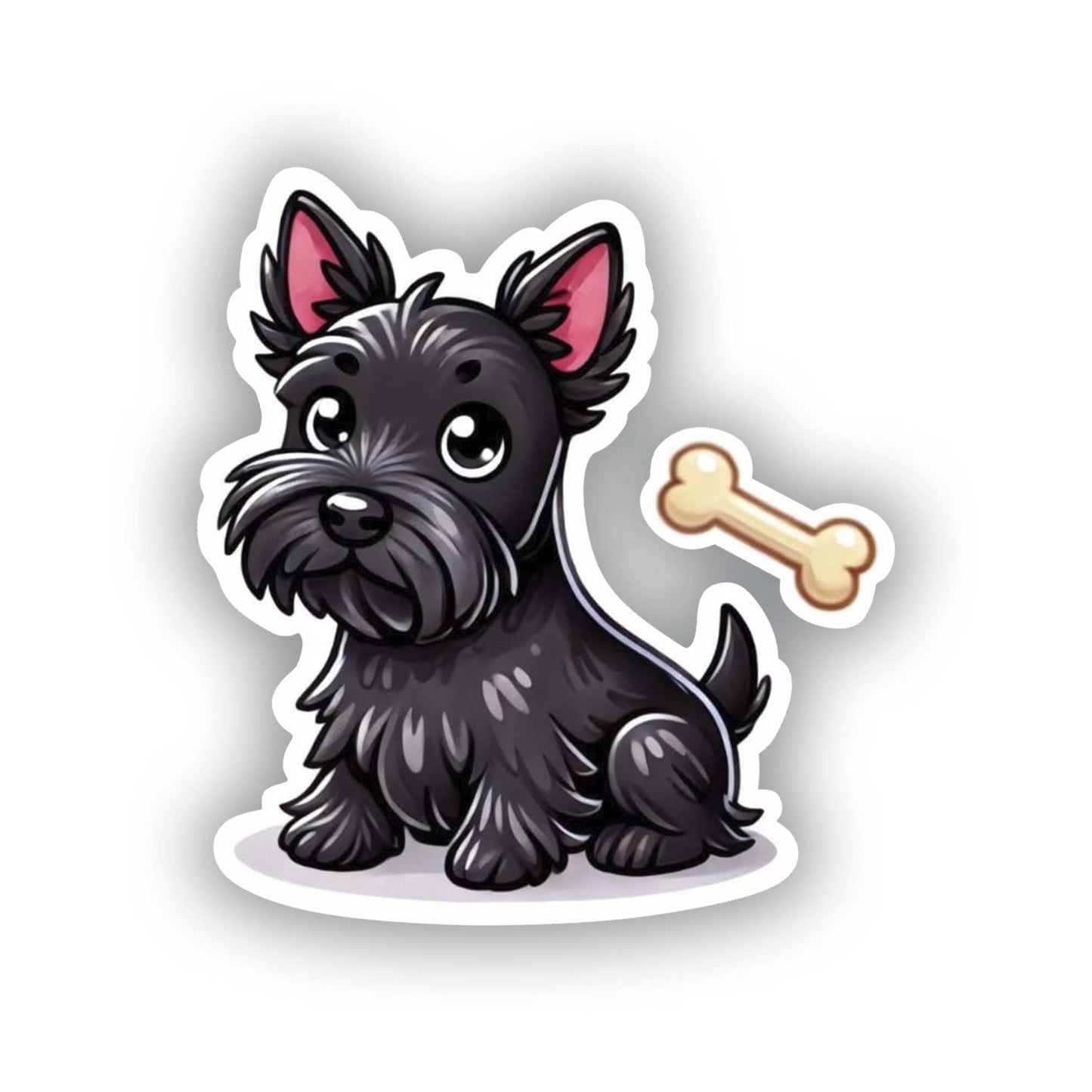 Vinyl sticker: Mini Scottie Sticker Decal – Cute Scottish Terrier Design for Laptop, Wall, Car, Window, Bumper, Truck, Waterproof, Auto, Water Bottle. Variation 8