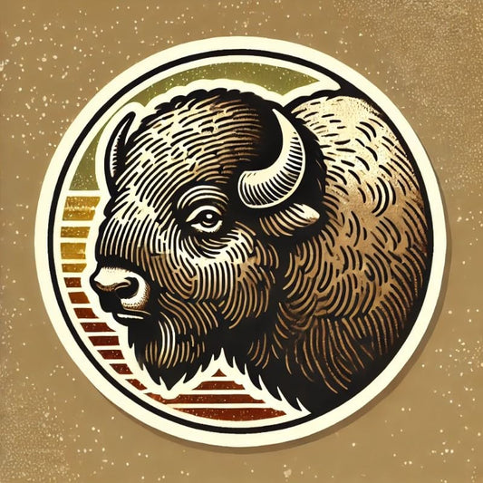 Vinyl sticker: Vintage Buffalo Sticker for Laptop, Car, Wall, Bumper, Window, Truck, Waterproof Vinyl Decal for Water Bottle