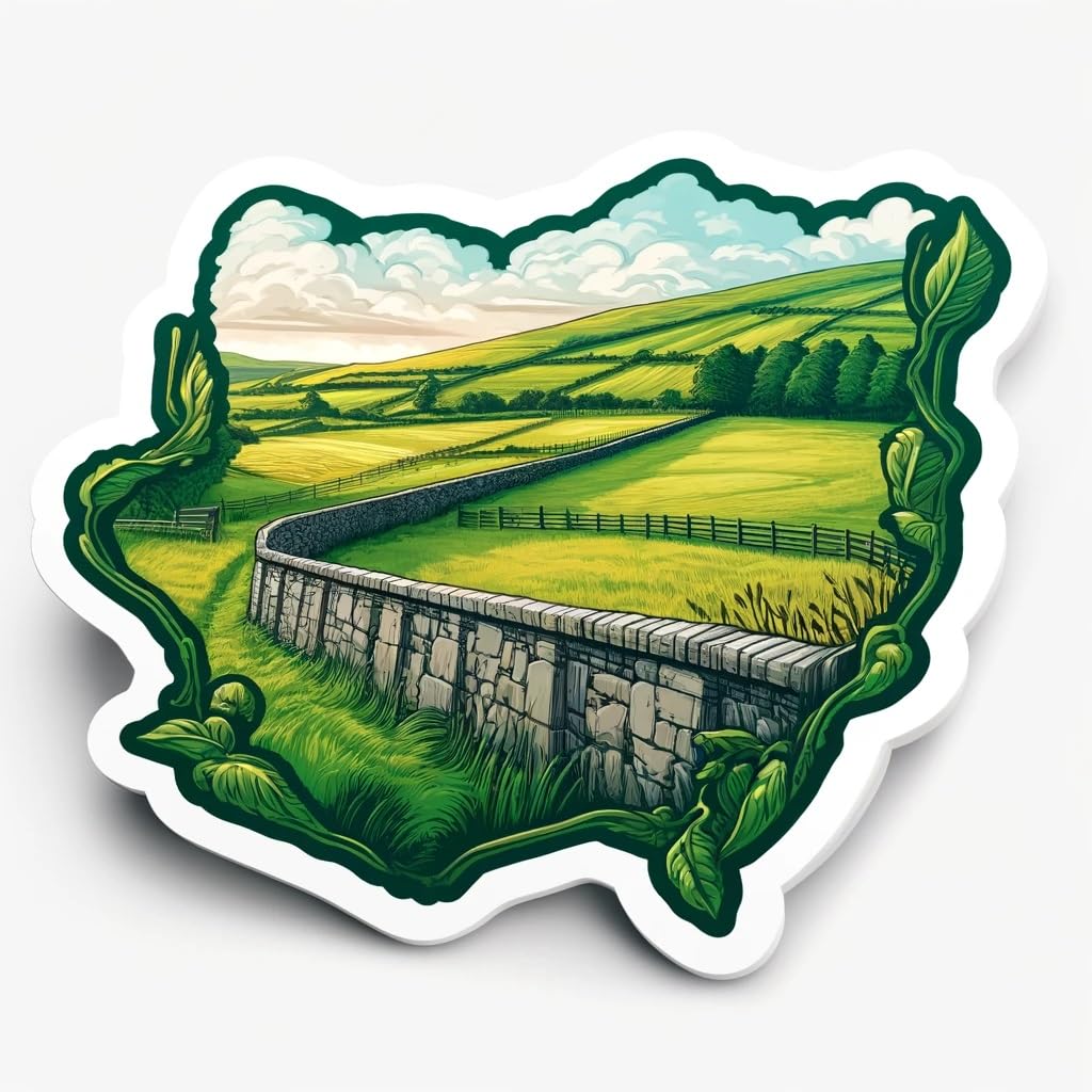 Vinyl sticker: Ireland-Northern Ireland Border Sticker for Laptop, Wall, Car, Window, Bumper, Truck, Waterproof, Auto, Water Bottle, and More