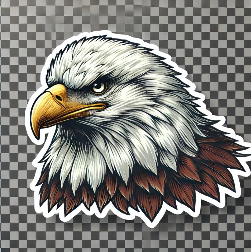 Vinyl sticker: Majestic Bald Eagle Sticker for Laptop, Wall, Car, Window, Bumper, Truck, Waterproof Decal - Realistic Design (4)