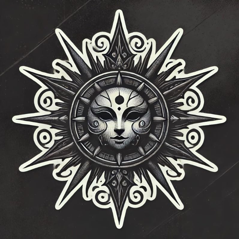 Vinyl sticker: Gothic Sun Sticker Decal for Car, Laptop, Window, Wall, Bumper, Waterproof Vinyl Dark Decor
