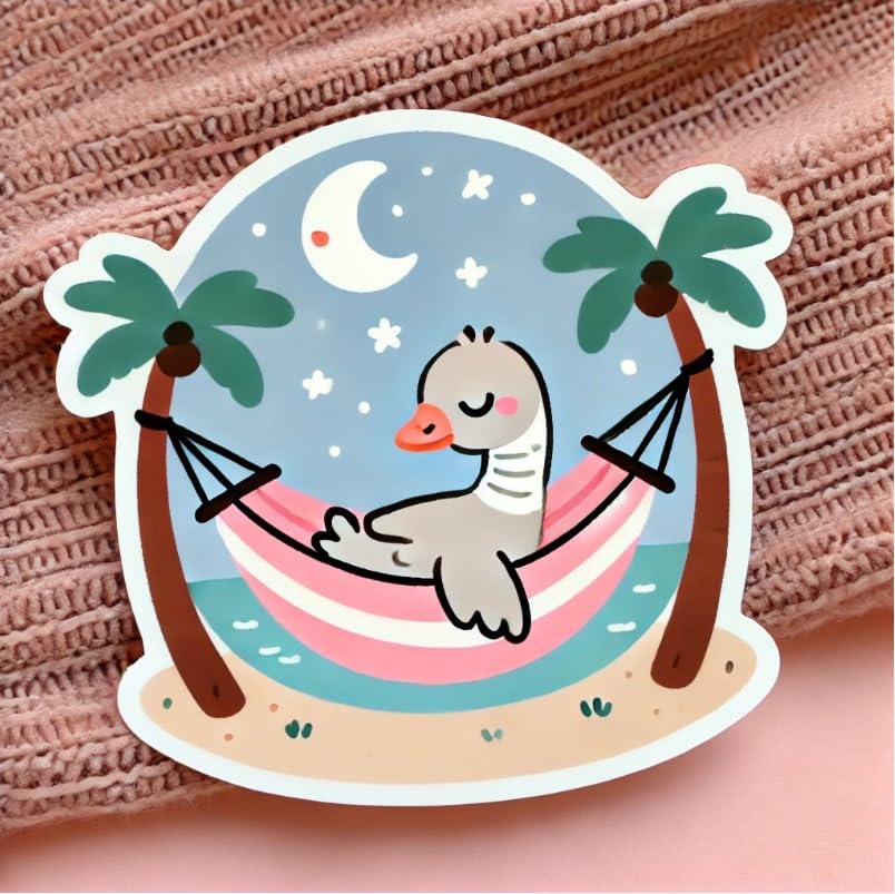 Vinyl sticker: Holiday Hawaiian Goose Nene Waterproof Laptop Car Window Bumper Sticker Wall Auto Water Bottle Truck Decal with Santa Hat and Tropical Christmas Decorations (6)