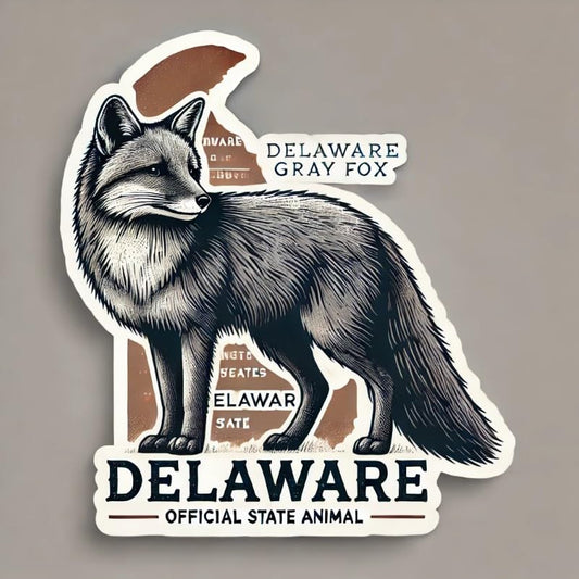 Vinyl sticker: Majestic Gray Fox Delaware Wildlife Laptop Wall Car Window Bumper Sticker Decal Truck Waterproof Auto Water Bottle