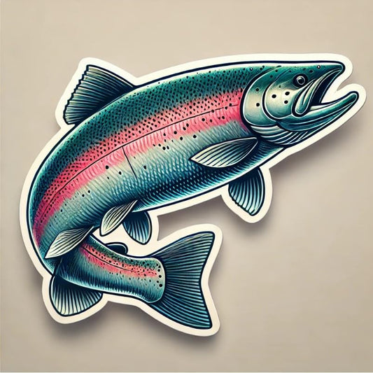 Vinyl sticker: Realistic Atlantic Salmon Waterproof Laptop Wall Car Window Bumper Sticker Decal Truck Auto Water Bottle