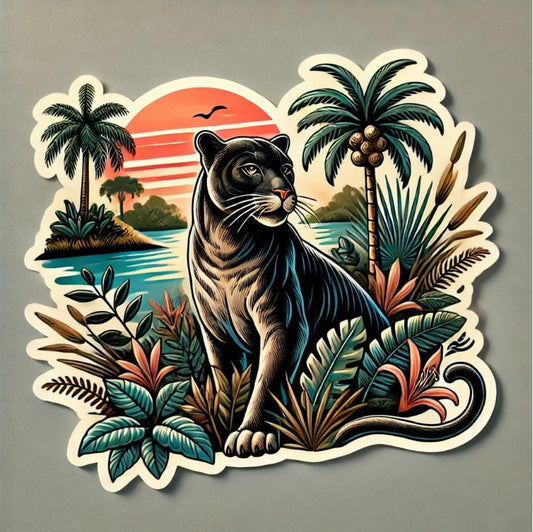 Vinyl sticker: Florida Panther Sticker - Majestic Florida Wildlife Symbol Decal for Laptop, Car, Window, Bumper, and Water Bottle (4)