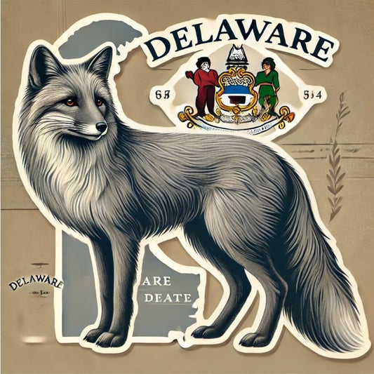Vinyl sticker: Majestic Gray Fox Delaware Graceful Laptop Wall Car Window Bumper Sticker Decal Truck Waterproof Auto Water Bottle