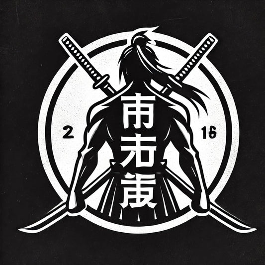 Vinyl sticker: Monochromatic Samurai Logo Sticker for Laptop, Wall, Car, Window, Bumper, Truck, Waterproof Auto Water Bottle (6)