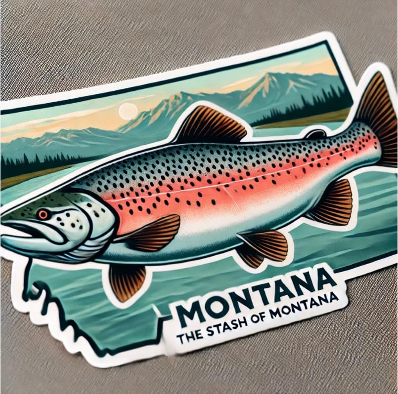Vinyl sticker: Clark's Salmon Fishing Vinyl Sticker for Laptop, Wall, Car, Window, Bumper, Decal, Truck, Waterproof, Auto, Water Bottle