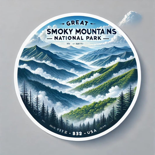 Vinyl sticker: Glacier National Park Alpine Sticker for Laptop, Wall, Car, Window, Bumper, Waterproof Decal for Truck, Auto, Water Bottle