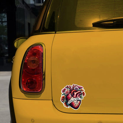 Viva La Vida Sticker Set of 4 (4 Inch Each) – Artistic Mexican Heart, Watermelon, Latina Skull & Floral Designs – Multicolor Waterproof Vinyl Decals for Laptops, Cars, Bottles, Tumblers