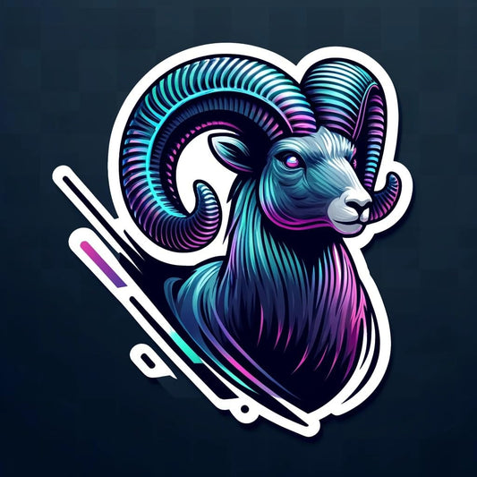 Vinyl sticker: Holographic Bighorn Sheep Sticker for Laptop, Car, Window, Bumper, Waterproof Decal, Auto, Truck, Water Bottle