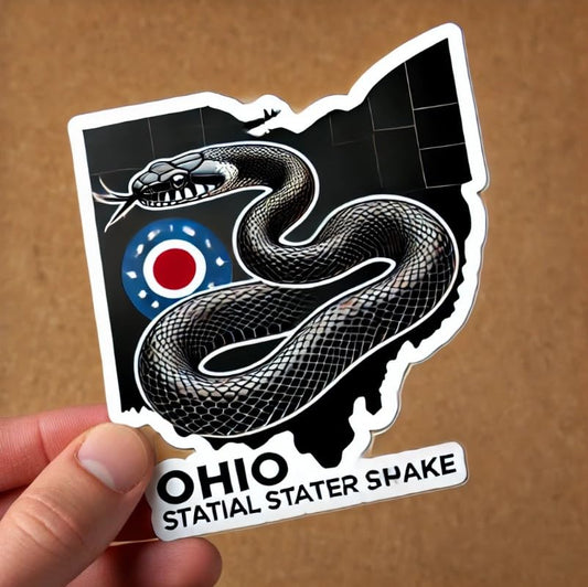 Vinyl sticker: Ohio Black Racer Snake Vinyl Sticker – Waterproof Car, Laptop, Window, Bumper & Water Bottle Decal. Variation 42