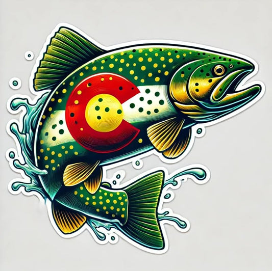 Vinyl sticker: Green Trout Colorado Heritage Laptop Wall Car Window Bumper Sticker Decal Truck Waterproof Auto Water Bottle