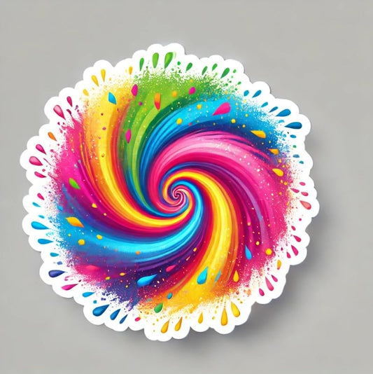 Vinyl sticker: Holi Festival Color Vortex Laptop Wall Car Window Bumper Sticker Decal Truck Waterproof Auto Water Bottle