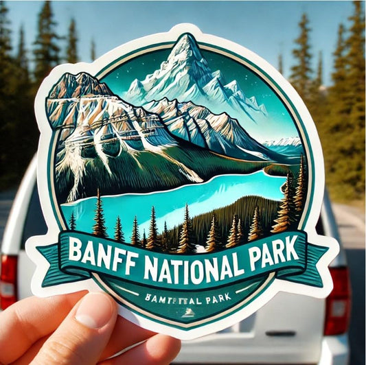 Vinyl sticker: Banff National Park Sticker - Peyto Lake Decal for Laptop, Wall, Car, Window, Bumper, Truck, Waterproof Vinyl for Water Bottle and Auto