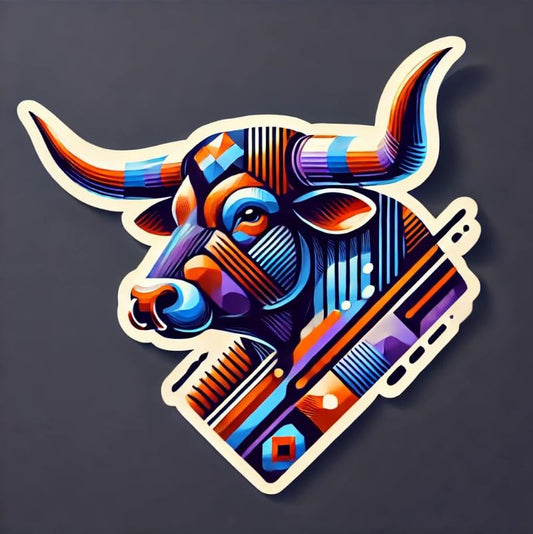 Vinyl sticker: Abstract Texas Longhorn Bull Decal – Artistic Vinyl Sticker for Laptop, Car, Wall, Window, Bumper, and Water Bottle – Waterproof and UV Resistant (6)