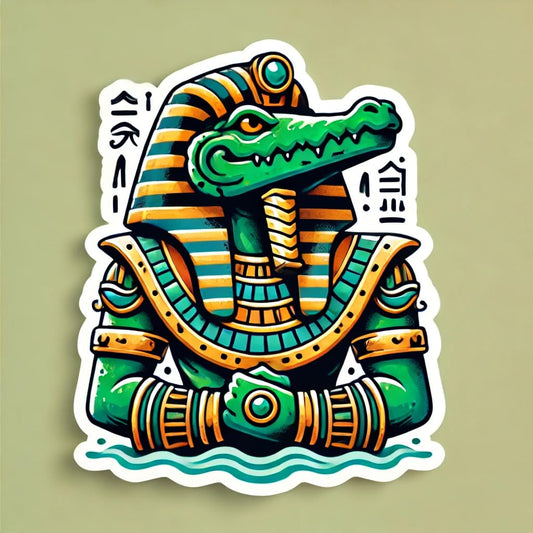 Vinyl sticker: Ptah Egyptian God Sticker Decal for Car, Laptop, Wall, Window, Bumper, Waterproof Vinyl Decoration with Staff Design for Mythology and History Fans
