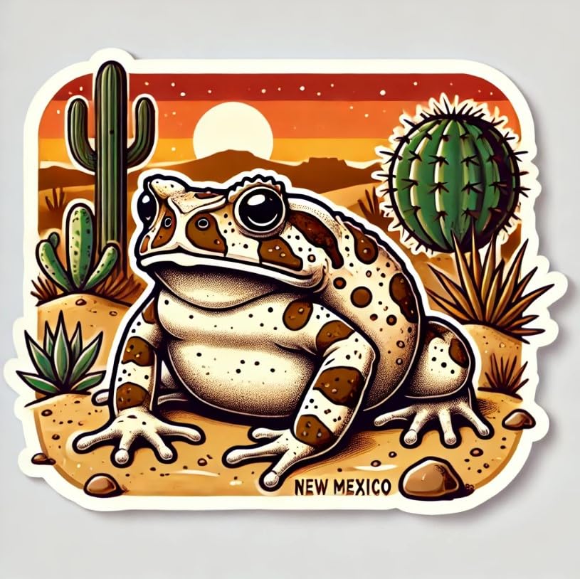 Vinyl sticker: Desert Sand New Mexico Spadefoot Toad Sticker – Waterproof Vinyl Decal for Laptop, Truck, Wall, Car Window, Water Bottle, Bumper, and Auto Use (4)