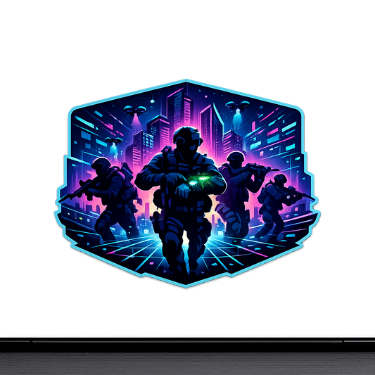 Tactical Team Sticker Decal Vinyl Laptop Car Window Bumper AUTO Water Bottle Helmets Waterproof Futuristic City Cyber Warfare