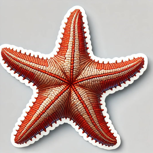 Vinyl sticker: Realistic Orange Starfish Laptop Wall Car Window Bumper Sticker Decal Truck Waterproof Auto Water Bottle (6)