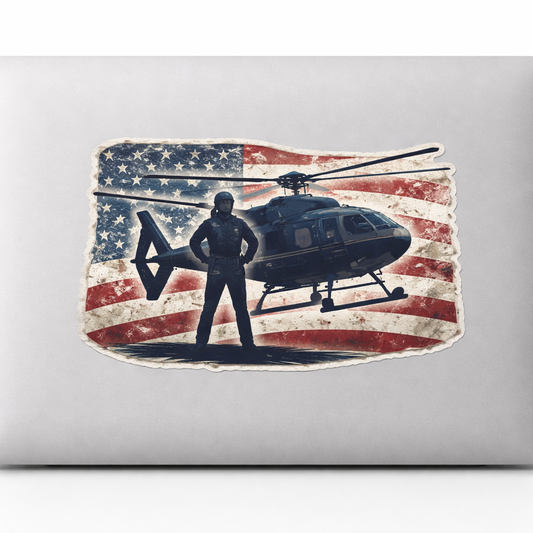 USA American Flag EMS Helicopter Sticker Decal Vinyl Laptop Car Window Bumper AUTO Bottle Water Bottle Helmets Waterproof