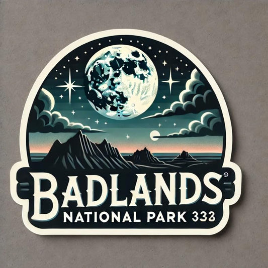 Vinyl sticker: Badlands National Park Sticker - Full Moon Night Sky Decal for Laptop, Wall, Car, Window, Bumper, Truck, Waterproof Vinyl for Water Bottle and Auto (4)