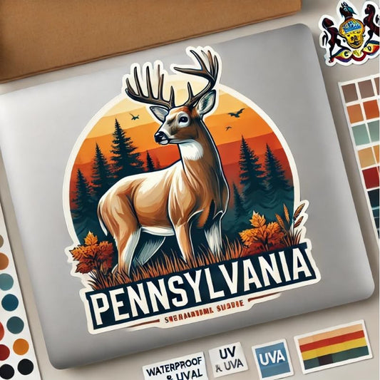 Vinyl sticker: Wildlife White-Tailed Deer Vinyl Sticker for Laptop, Wall, Car, Window, Bumper, Decal, Truck, Waterproof, Auto, Water Bottle
