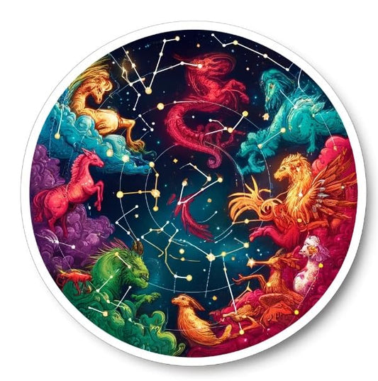 Vinyl sticker: Mythical & Real Constellations Sticker – Colorful Sky Map Decal for Laptops, Cars, and Windows (4)