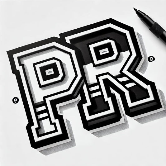 Vinyl sticker: Bold Black and White PR Logo Sticker Decal for Laptop, Wall, Car, Window, Bumper, Truck, Waterproof Auto, Water Bottle