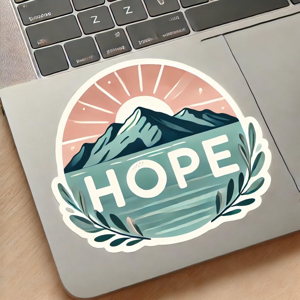 Vinyl sticker: "Hope" Uplifting Sticker Decal for Laptop, Wall, Car, Window, Bumper, Truck, Waterproof Auto, and Water Bottle