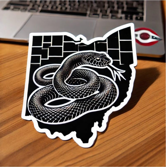 Vinyl sticker: Ohio Black Racer Snake Vinyl Sticker – Waterproof Car, Laptop, Window, Bumper & Water Bottle Decal. Variation 3