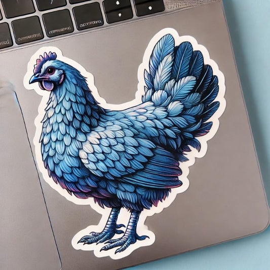 Vinyl sticker: Blue Hen Laptop Wall Car Window Bumper Sticker Decal Truck Waterproof Auto Water Bottle – Geometric Modern Delaware State Bird