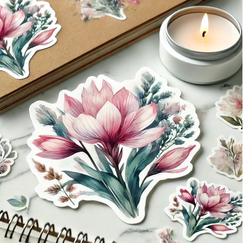 Vinyl sticker: Bitterroot Watercolor Flower Sticker for Laptop, Wall, Car, Window, Bumper, Decal, Truck, Waterproof, Auto, Water Bottle! (6)